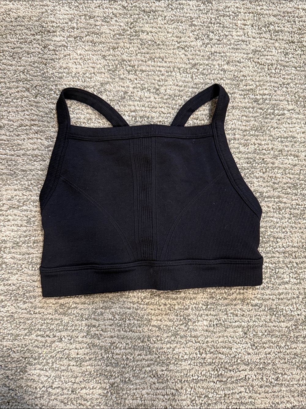 Alala Black Ribbed Cropped Tank